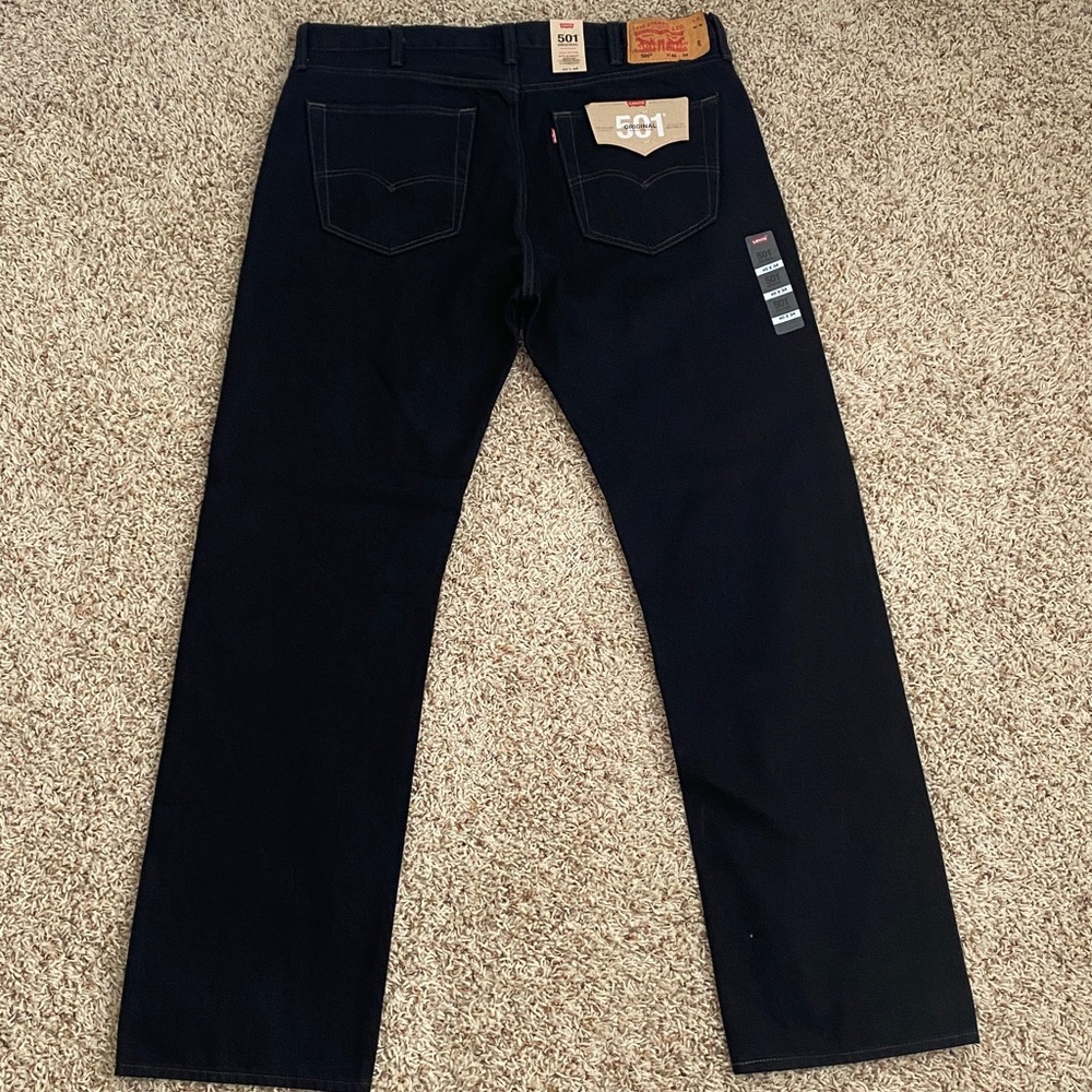 Levi’s 501 Original Straight Leg Black Jeans Size 40 x 34 - Picture 6 of 6
